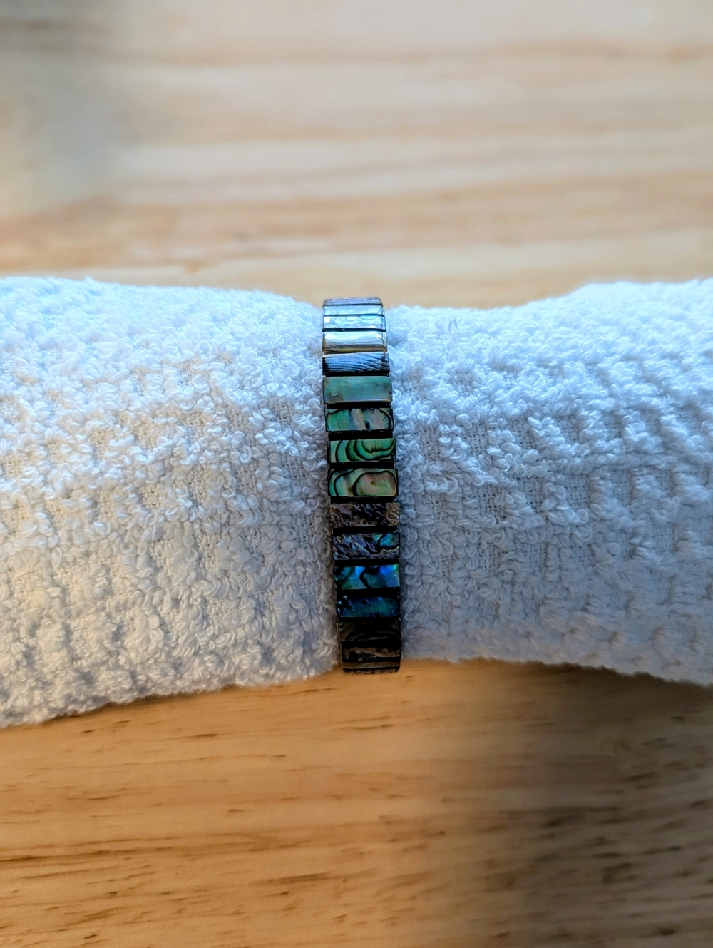 Abalone Shell Rectangular Gold-Tone Watch - Picture 2 of 6